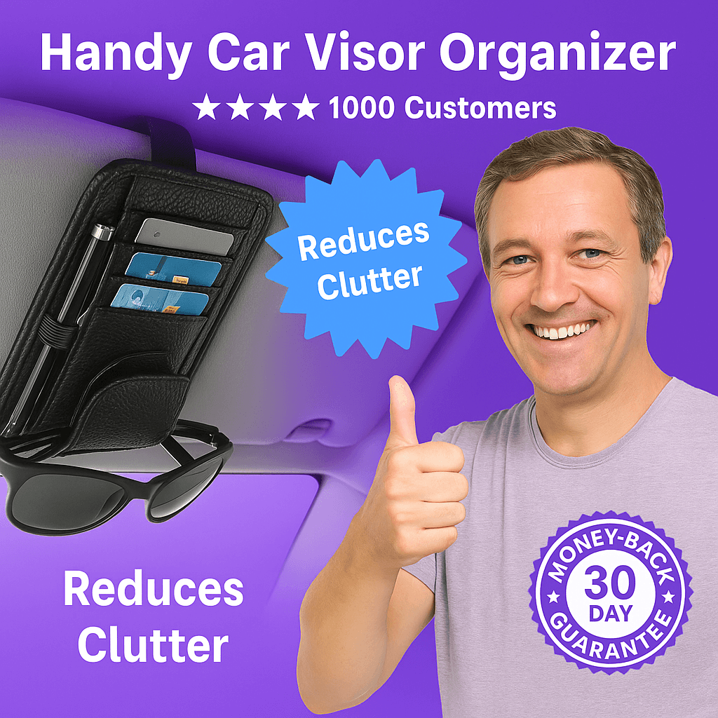 Aurora Drive™ Sun Visor Storage Device