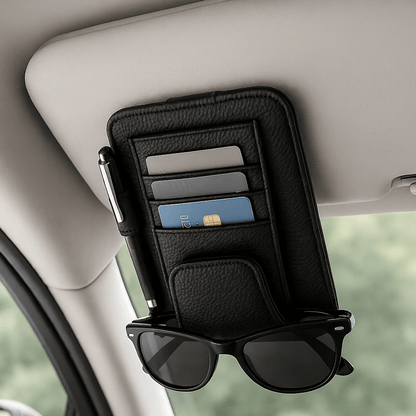 Aurora Drive™ Sun Visor Storage Device